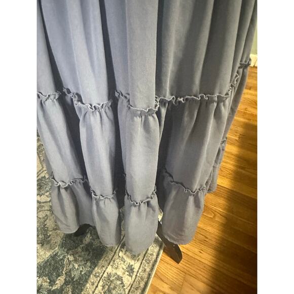 Mikarose Dusty Blue Tiered Ruffle Dress – Feminine & Flowy Perfection - Picture 4 of 12